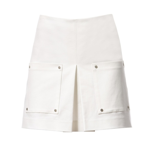 Veronica Beard Dresses & Skirts - Veronica Beard White Pleat Pocket Mini Skirt - NWT